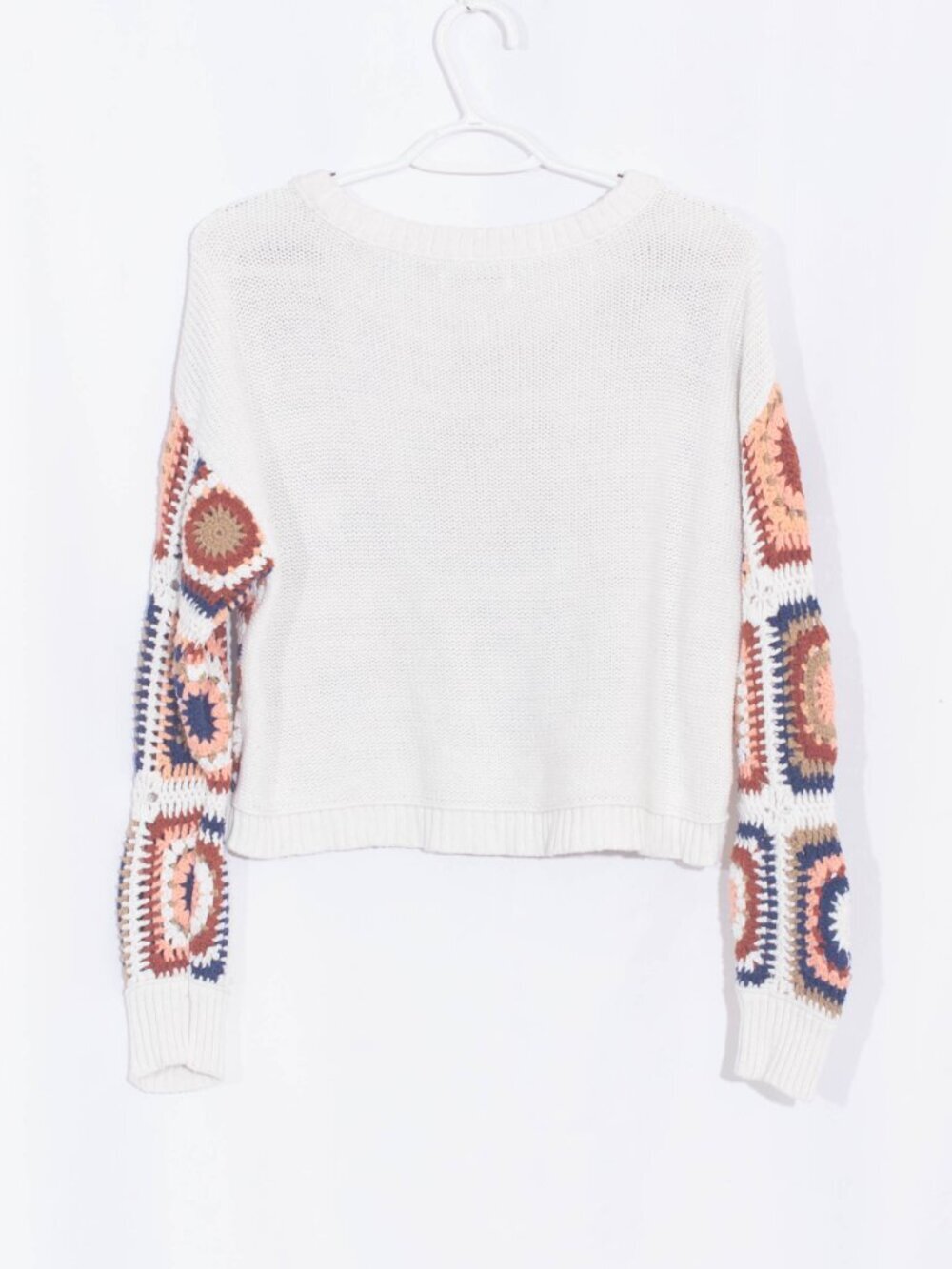 AMERICAN EAGLE Granny Square Crochet Sweater Size S - Picture 2 of 7